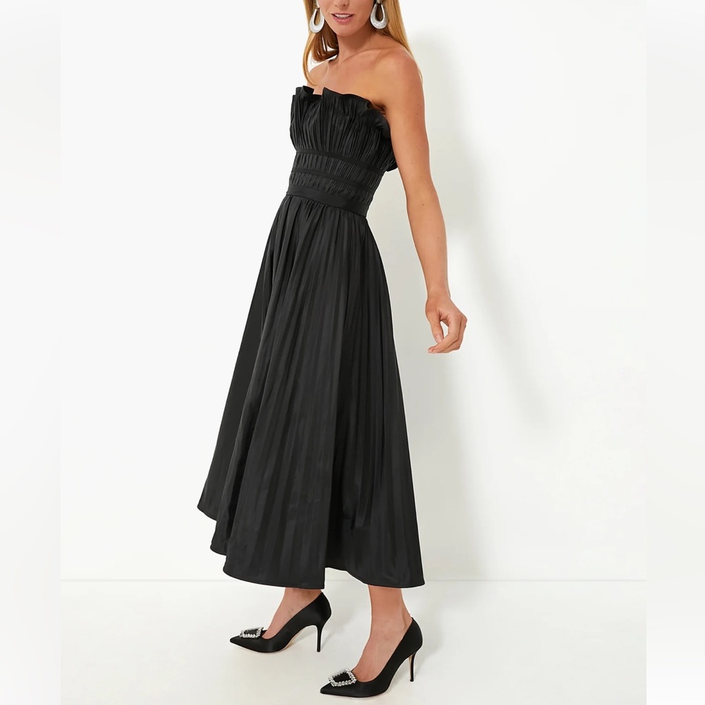 Tuckernuck MOON RIVER Black Pleated Maxi Dress Size Small - Picture 4 of 11
